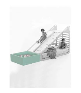 Toboggan + mur d'escalade pour lit Montessori Mamatoys - Naturel
