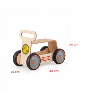 Drive Me Wood Ambulance Mamatoyz - Naturel