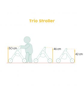 Trio Poussette Mamatoys - Naturel Menthe